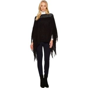 Hat Attack Black Fringe Poncho